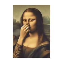 Juokingas Mona Lizos vonios meno paveikslo plakatas, Mona Lizos aliejinio tapybos drobės sienos lipdukas, Vonios sienos dekoravimo plakatas 30x40cm