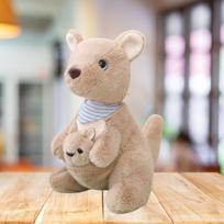 Pliušinis žaislas Kengūra su jaunikliu, 23 cm