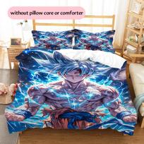 Son Goku Dragon Ball Pattern Bedding Home Decoration Birthday Gift (1 * duvet cover + 2 * pillowcase, without core) 135x200cm