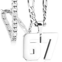 Fashion 67 Number Pendant Necklace Steel Chain Necklace For Men Lucky Number Trend Chain Pendant Necklace Jewelry Gifts HOT