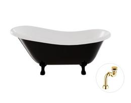 Vonia Besco Otylia B&W 160, Black/White+Black, su sifonu Klik-klak Gold