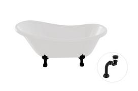 Vonia Besco Otylia 160, White+Black, su sifonu Klik-klak Black