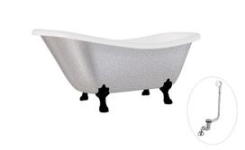 Vonia Besco Otylia Glam 160, Silver+Black, su sifonu su persipylimu Klik-klak Chrome