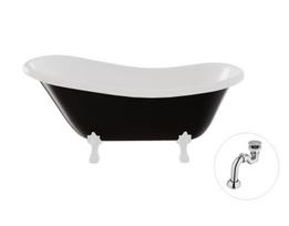 Vonia Besco Otylia B&W 160, Black/White+White, su sifonu Klik-klak Chrome