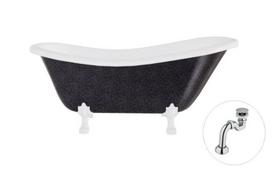 Vonia Besco Otylia Glam 160, Graphite+White, su sifonu Klik-klak Chrome