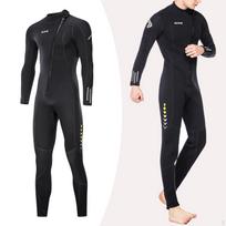 3mm Neoprene Diving Wetsuit Adults Front Zip Wet Suit Dive Skin Swimsuit for Water Men L black