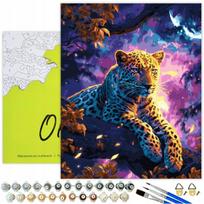 Tapymas pagal numerius 40x50 cm, Leopardas po mėnuliu, Oh-art, ANG1036, 40x50 cm