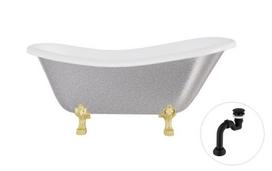 Vonia Besco Otylia Glam 170, Silver+Gold, su sifonu Klik-klak Black