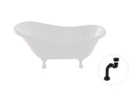 Vonia Besco Otylia 160, White+White, su sifonu Klik-klak Black