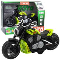 Žaislinis motociklas su šviesos ir garso efektais, žalias