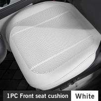 For Tesla Car Seat Cover Full Surround Protective Covers Breathable Sweatproof Four Seasons Nappa Leather Seat Cushion 1PC White Front G