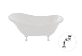 Vonia Besco Otylia 160, White+White, su sifonu Klik-klak Chrome