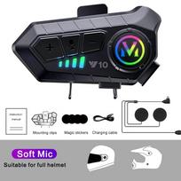Y10 Šalmo laisvų rankų įranga Motociklui 10m Domofonas Bluetooth ausinės LED apšvietimas Interfonas Muzikos grotuvas Moto priedas