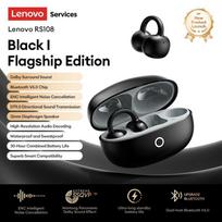 Originalios Lenovo RS108 atvirų ausų Bluetooth 6.0 ausinės su klipsu Belaidės ausinės Hi-Fi ausinės į ausį Ausinės su ENC triukšmo slopinimu 30 val. grojimo laikas juoda