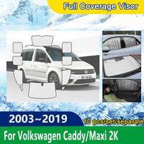 Pilnos dangos skydelis nuo saulės VW Volkswagen Caddy Maxi 2K 2003~2019 m. Apsauga nuo saulės Priekinė Galinė Lipdukas Priekinio stiklo Skydeliai Automobilio Rear Windshield