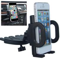 Universalus automobilio kompaktinio disko lizdas, telefono laikiklis, stovas, skirtas mobiliesiems telefonams iPhone Samsung juoda