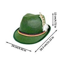 German Hats for Oktoberfest Non-Woven Headgear Oktoberfest Party Hat for Adults Party Halloween Carnival Cultural Event Beer žalia