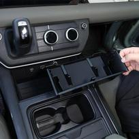 NAUJIENA!!!Juodas ABS Land Rover Defender 90 110 -2024 Automobilio stiliaus ABS Juoda centrinė automobilio daiktadėžė Telefono dėžutė Automobilio priedai Style A