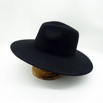 Juoda Didelės Briaunos Vilnonė Džiazo Skrybėlė Vyrams Ir Moterims, Universali Rudenį Ir Žiemą, Britiško Retro Veltinio, Europos Ir Amerikos Gatvės M（56-58cm）
