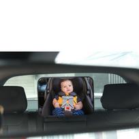 Kūdikio automobilio veidrodėlis atgaline kryptimi sėdinčiam naujagimiui su plačiu matymo kampu, neskęstantis, reguliuojamas, saugus ir stabilus, išbandytas ir sertifikuotas pagal avarijos bandymus (Juoda) one size juoda