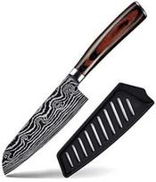 5 colių Santoku peilis iš anglies plieno virtuvės šefo peilis, tinkantis daržovėms ir vaisiams pjaustyti 1pcs