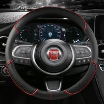PU odos automobilio vairo užvalkalas 38cm 15  Fiat Tipo Fullback Strada Toro Doblo Freemont Bravo Stilo automobiliams Priedai RED O SHAPE