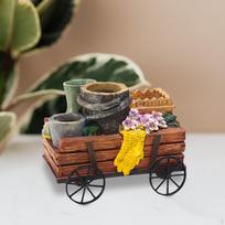 Creative Cart Flower Pot Decoration Layout Do Old Reusable Ornamental Flowerpot Stand for Four Wheel Cart