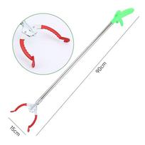 Stainless Steel Garbage Picker Tongs for Sanitation Workers and Household Use Red Head with Green Handle