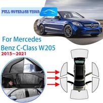 Pilni apsauginiai nuo saulės skydeliai Mercedes Benz C-Class W205 2015~ 2016 Automobilio priedai Apsauga nuo saulės Priekinio stiklo šoninio lango deflektorius Rear Windows
