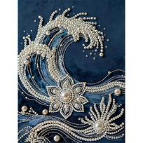 DIY Wave Pearl Diamond Art Kits Without Frame 30x40cm Gem Art Diamond Painting Kits for Adults/Beginners Gift Idea Home Wall Decor 30x40cm