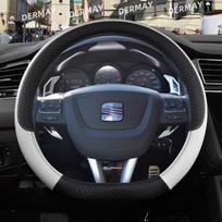 for Seat Leon FR MK1 MK2 MK3 1M 1P 5F KL1/KL8 Cupra León Car Steering Wheel Cover PU Leather Non-slip Auto Accessories D shape Black