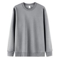 Unisex 300g Imitation Cotton Solid Color Long Sleeve Casual Pullover Sweatshirt 4XL pilka spalva