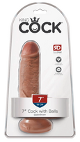 Pipedream King Cock 7" Anatomical Model with Suction Cup, Tan