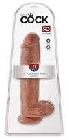 King Cock Model 11" Tan Intimate System with Suction Base, 28 cm