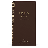 LELO HEX Respect XL 12-Pack Designer Latex Condoms 58mm Lubricated