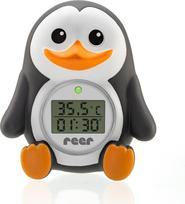 Reer - Bath Thermometer Pingu - Black, White, and Orange - 17 x 4.6 x 9.7 cm