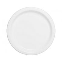 Popierinės lėkštutės baltos spalvos 17 cm (8 vnt.) – vienkartiniai indai šventėms