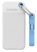 Verbatim Pocket SSD USB 3.2 Gen 2 1TB White/Light Blue including two rubber sleeves