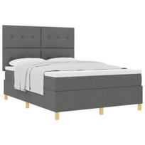 vidaXL Kiemas lova su čiužiniu Tamsiai pilka 140 x 200 cm audinys