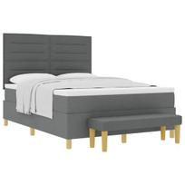 vidaXL Kiemas lova su pagalve Tamsiai pilka 200 x 140 cm audinys