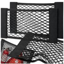 2 elastingos bagažinės tinklo organizatoriai 40x25cm su lipdukais
