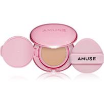 AMUSE Dew Power Vegan Cushion ilgai išliekantis makiažo pagrindas kempinėlėje skaistinamojo ir glotninamojo poveikio atspalvis 02 Healthy 15 g