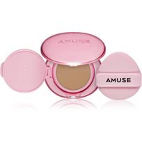 AMUSE Dew Power Vegan Cushion ilgai išliekantis makiažo pagrindas kempinėlėje skaistinamojo ir glotninamojo poveikio atspalvis 04 Tan 15 g
