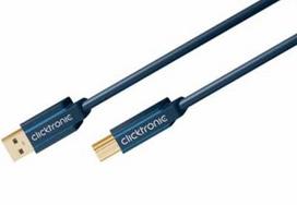 Clicktronic 1.8m USB3.0 A-B male-male USB cable, USB 3.2 Gen 1 (3.1 Gen 1), USB A, USB B, Blue
