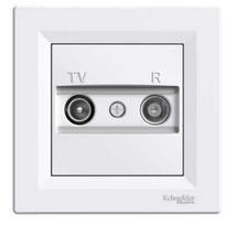 Schneider Electric Asfora TV/R galinis lizdas su rėmeliu, 1 dB, baltas