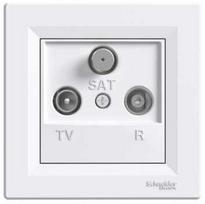 Schneider Electric Asfora TV/R/SAT praeinamas lizdas, 4 dB, baltas