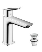 Praustuvo maišytuvas su push-open dugno vožtuvu HANSGROHE Logis 110, chromas, 71252000