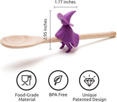 Komodos, spintelės-Karščiui atsparus virtuvės šaukšto atrama: Menteles laikiklis stalviršiui | Maisto gaminimo programėlė be BPA