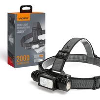 Įkraunamas priekinis žibintuvėlis Videx LED 10W + 20W + RED, 2000 lm, VLF-H066A