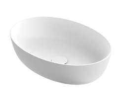 Pastatomas Xonyx™ lieto akmens praustuvas Balteco NEO E 54x38x14 cm, baltas matinis